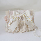 Elegant Lolita Bag Daisy Pearl Chain Lace Handbag - image 1