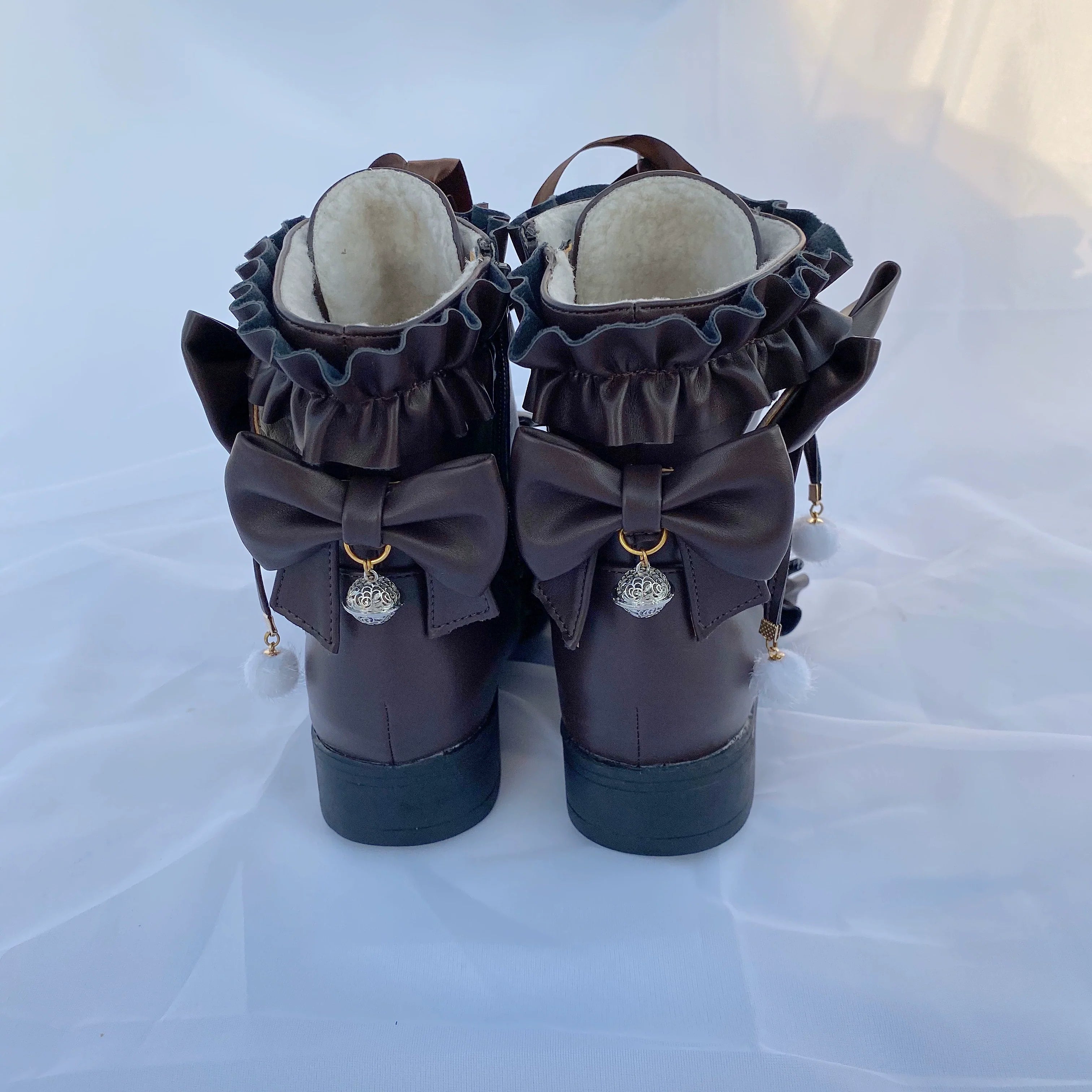 Enthusiastic Ideation - Elegant Lolita Shoes Fleeced Short Martin Boots - image 37