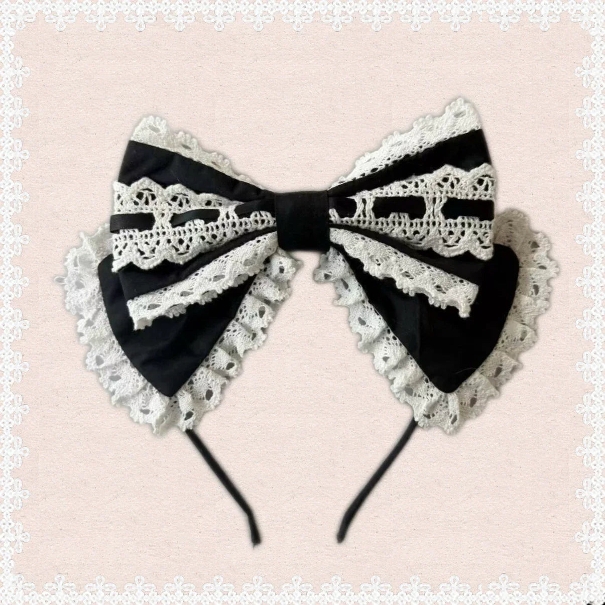 First Otome Black Old School Lolita OP Dress, Lace Details - image 21