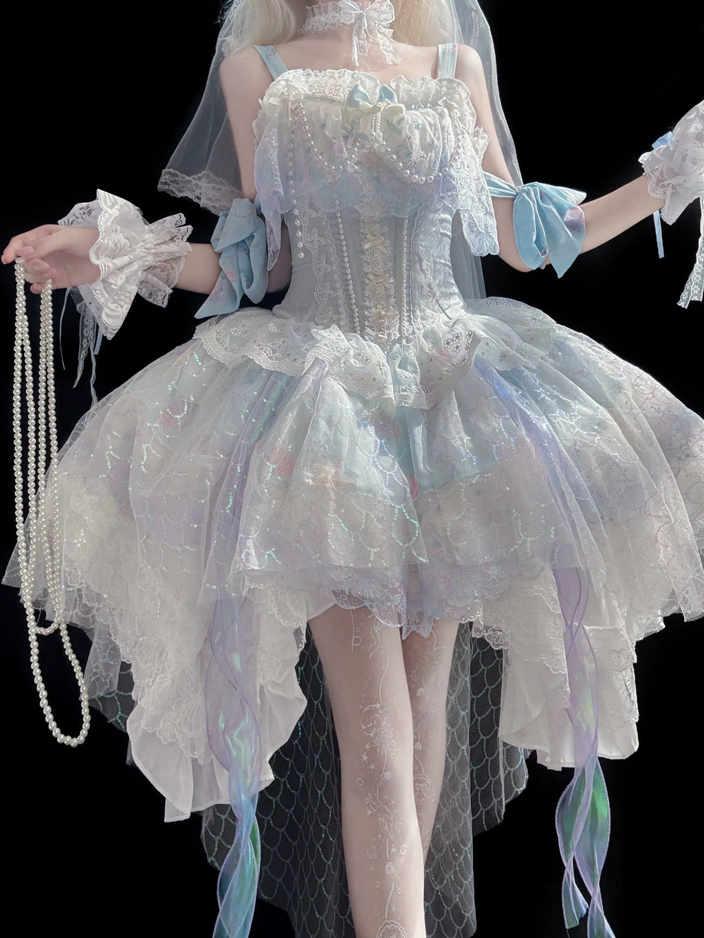 MermaidTears - Wedding Lolita JSK Dress, Ocean Theme - image 18