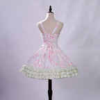 Rose Spring Romance Pink Green Floral Classic Lolita JSK Dress - image 8