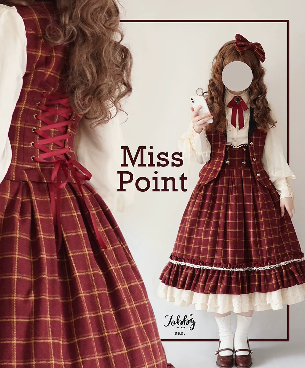 Rose - Elegant Lolita Fishbone Grid Skirt Customized - image 30