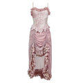 Sakura Nightmare - Pink Gothic Velvet Drawstring Dress - image 4