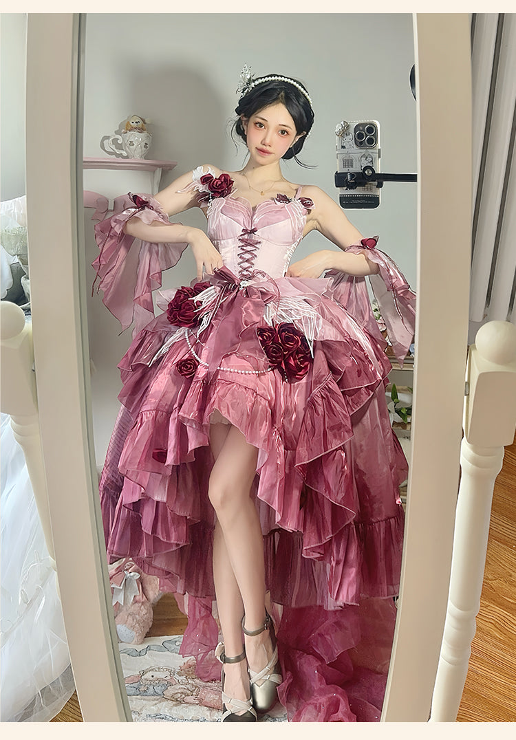 Swan Wonderland - Fairy Lolita JSK with High-Low Hem - image 3