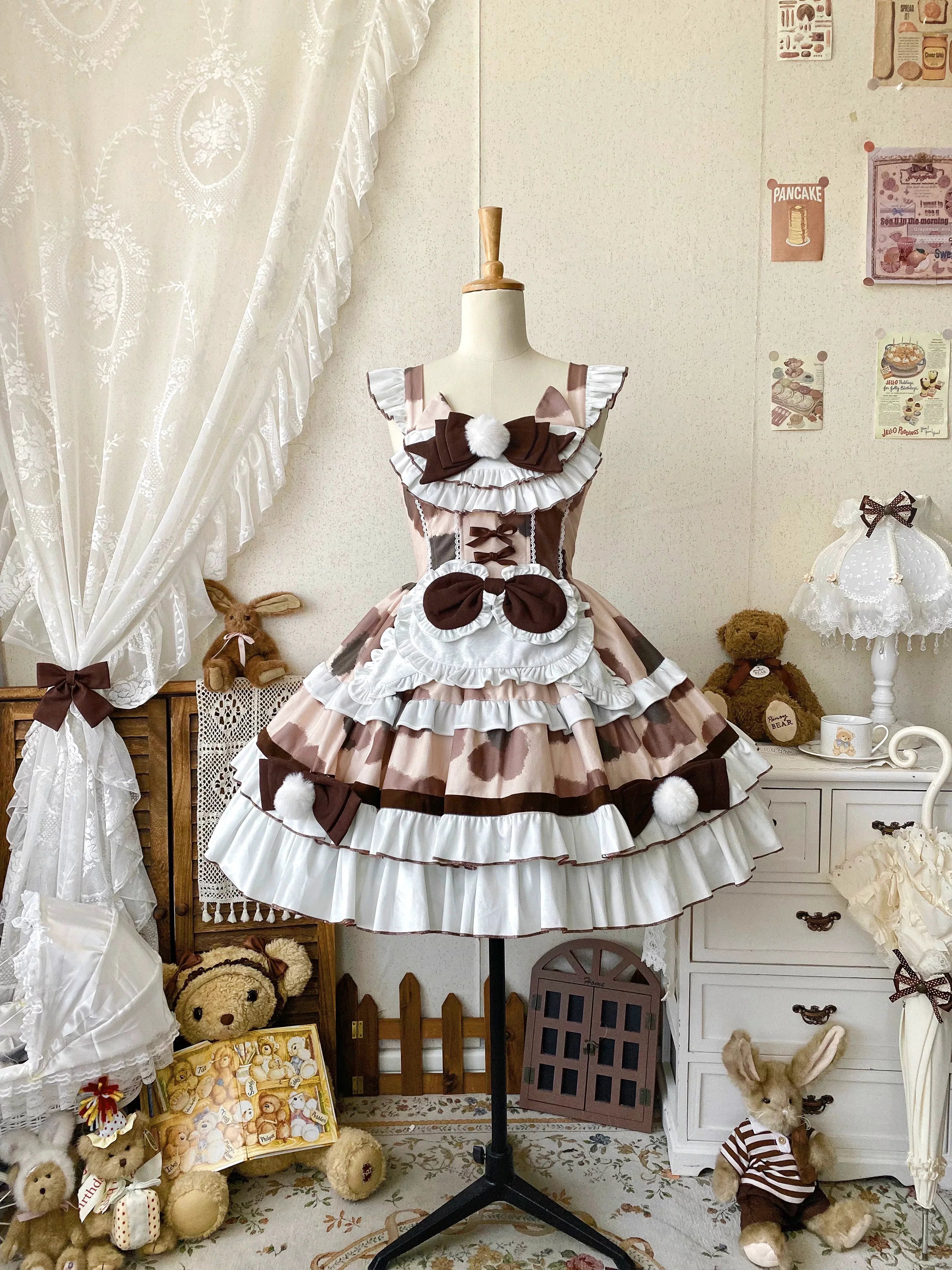 Calico Cat - Winter Kawaii Lolita Print JSK - image 11