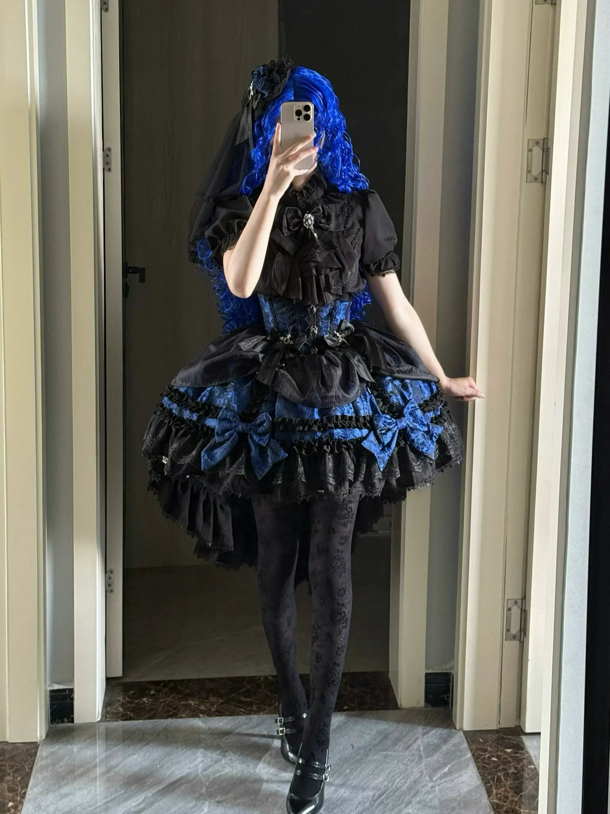 Spider Cross Knot Gothic Lolita Skirt and Blouse Set - image 13