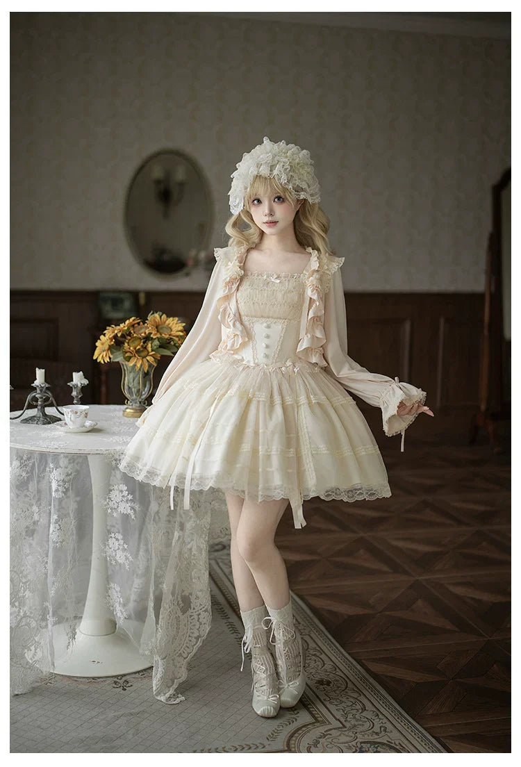 Confession Poem - Classic Lolita Corset JSK Set, Lace & Bows - image 17