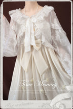 Xianbei - Sweet Lolita Chiffon Lantern Sleeve Cardigan with Bow - image 1