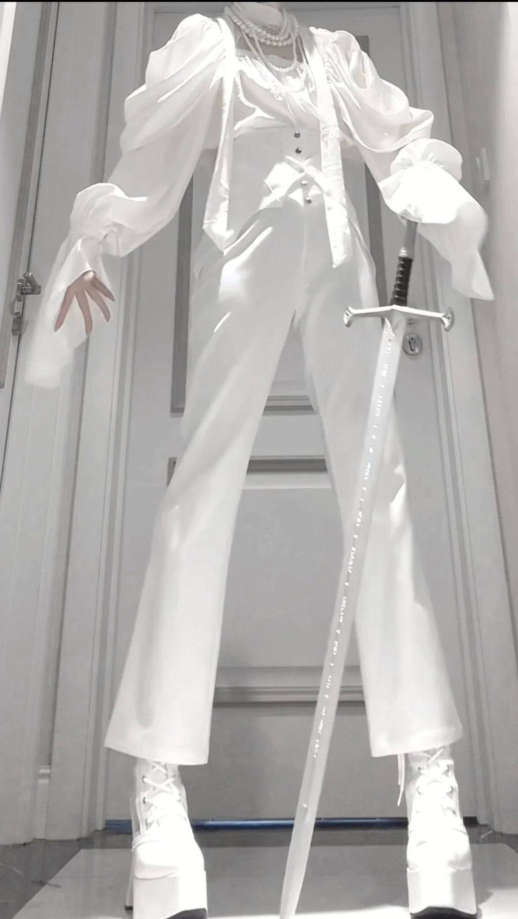 Earl of Drooping Wings - Ouji Lolita Flared Pants, Batwing Decoration - image 2