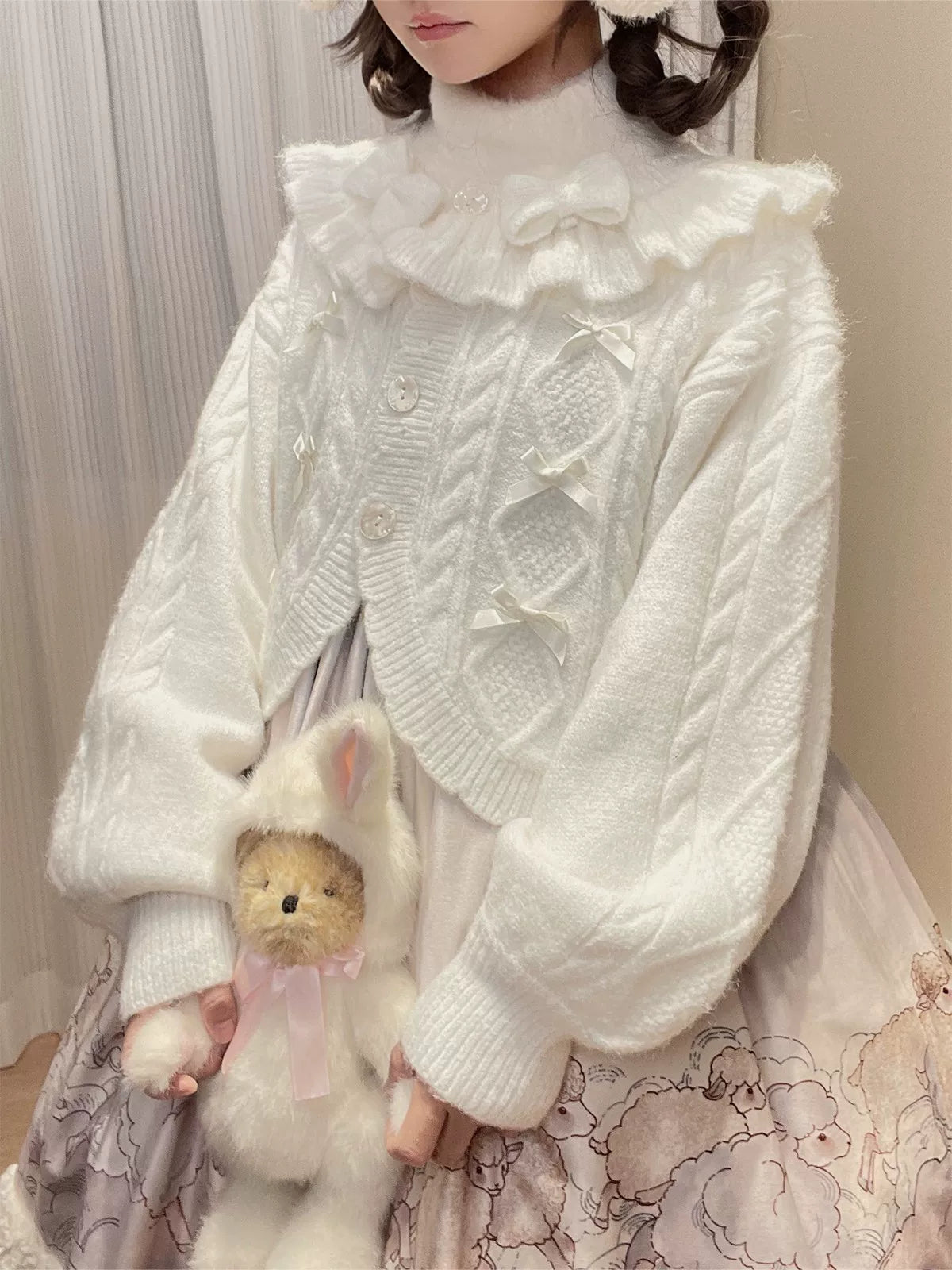 Napoleon Pastry - Sweet Lolita Cardigan, Detachable Bows - image 1