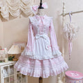 Little Bunny Bakery - Old School Lolita Cotton JSK Dress, Bunny-ear Heart Apron and Accessories - image 7