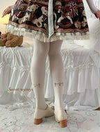 Kawaii Velvet Print Lolita Pantyhose - image 2