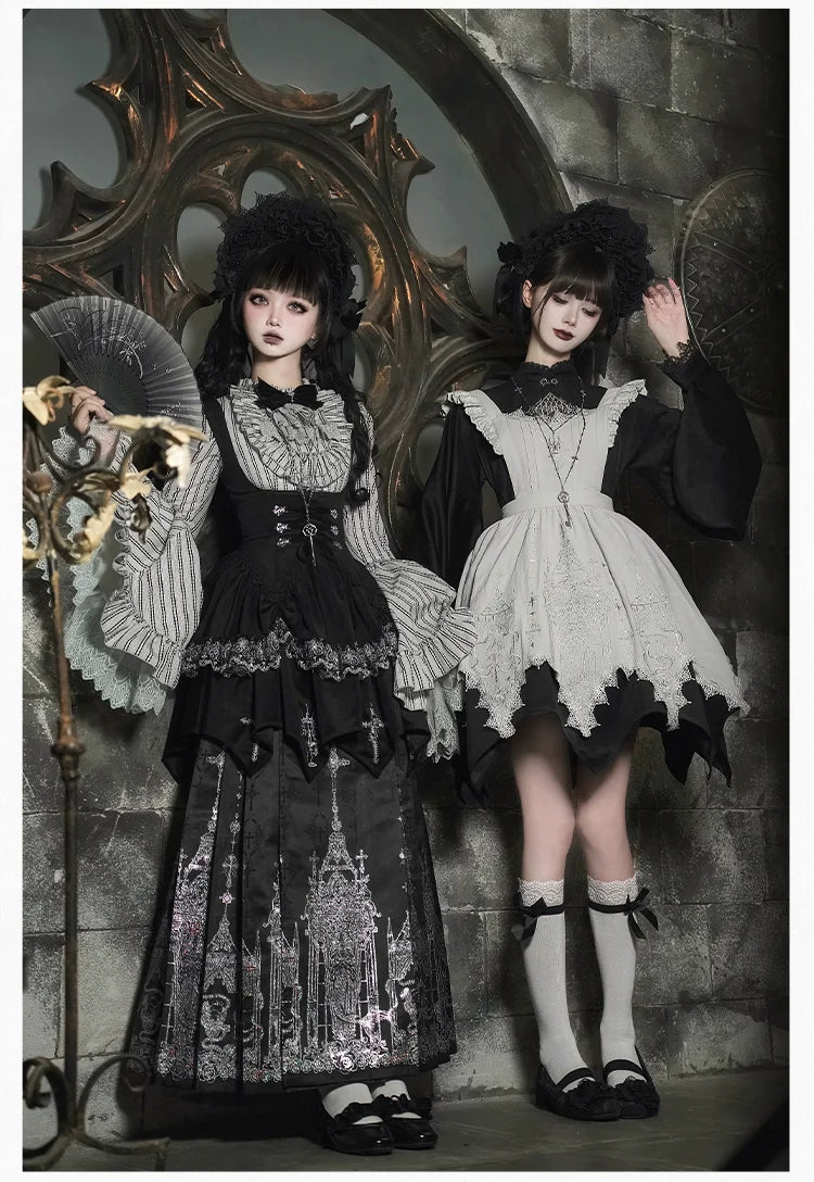 Raven's Night Song Oriental Gothic Lolita Dress Set - image 5