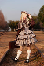 From Afar - Vintage Striped Peppy-Style Lolita JSK & Cape - image 1