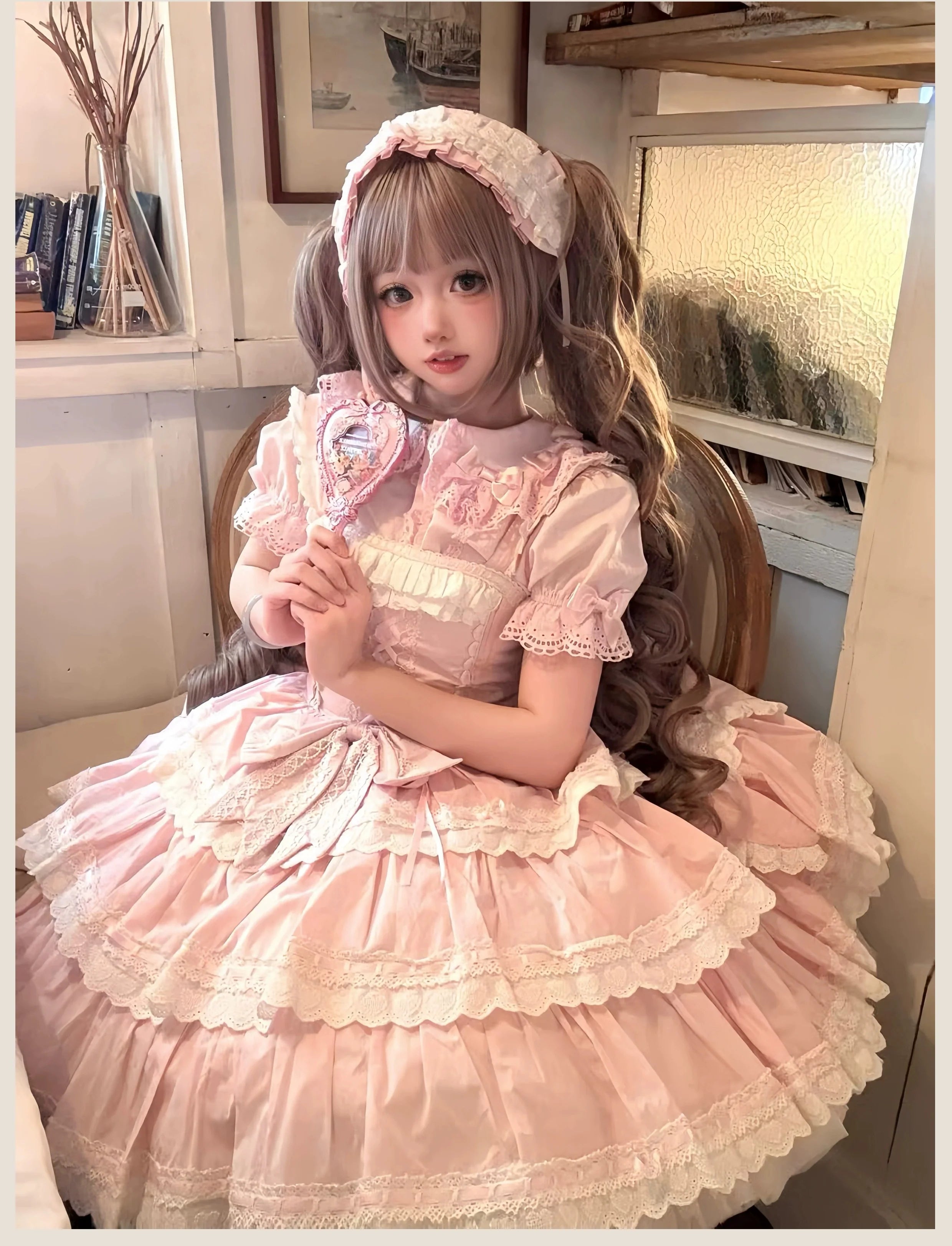Otome Heart Cotton Old School Lolita JSK Dress Suit and Accessories - image 31