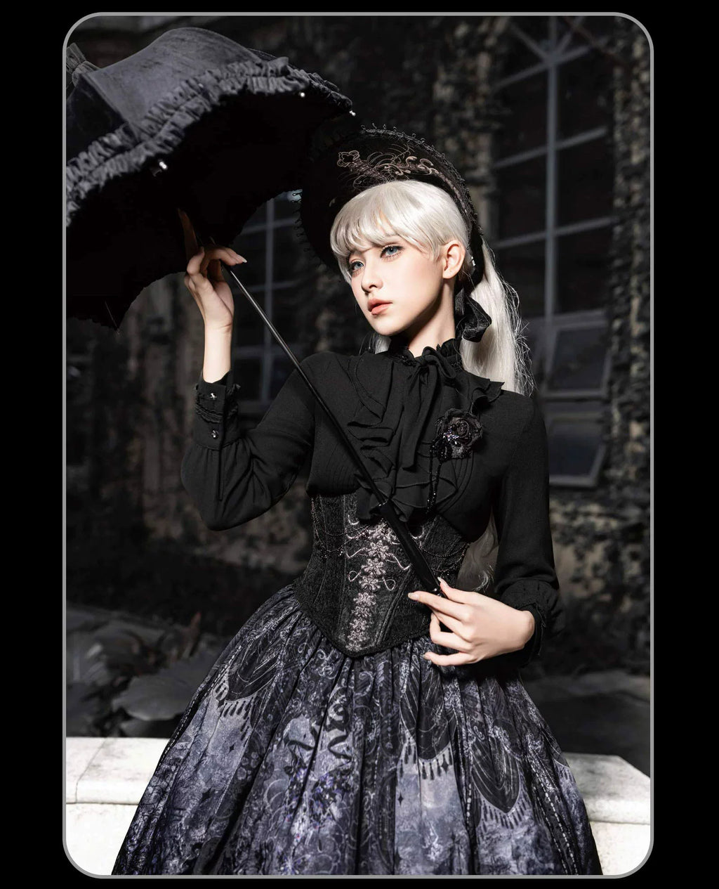 Bone-Eroded Butterfly - Gothic Lolita JSK & SK Set - image 31
