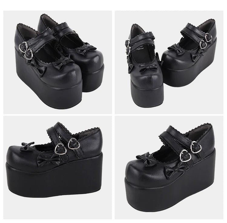 Angelic Imprint - Punk Lolita Shoes High Platform Shoes with Bow - image 8