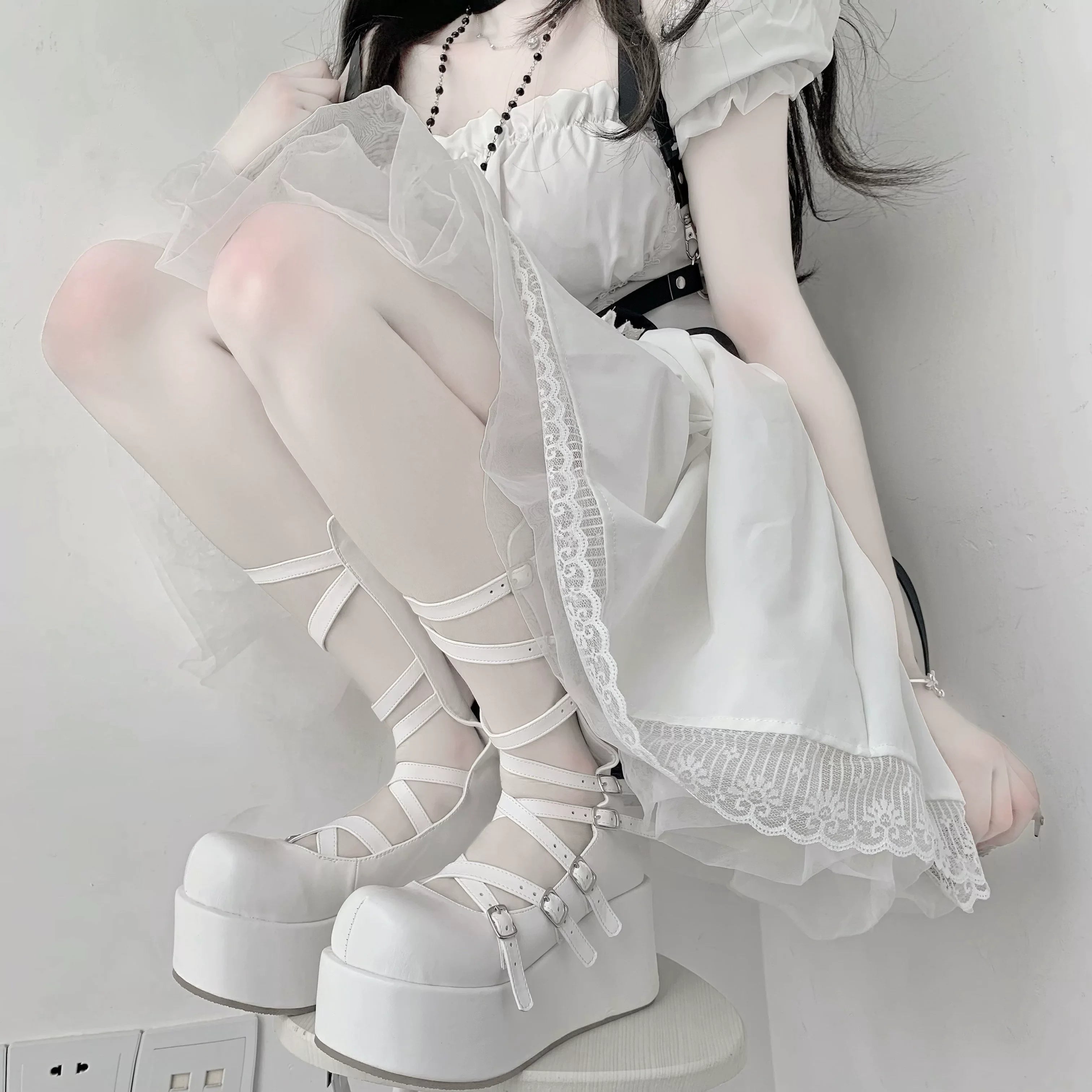 Gothic Doll - Gothic Lolita Platform Shoes, Adjustable Shoe Straps - image 13