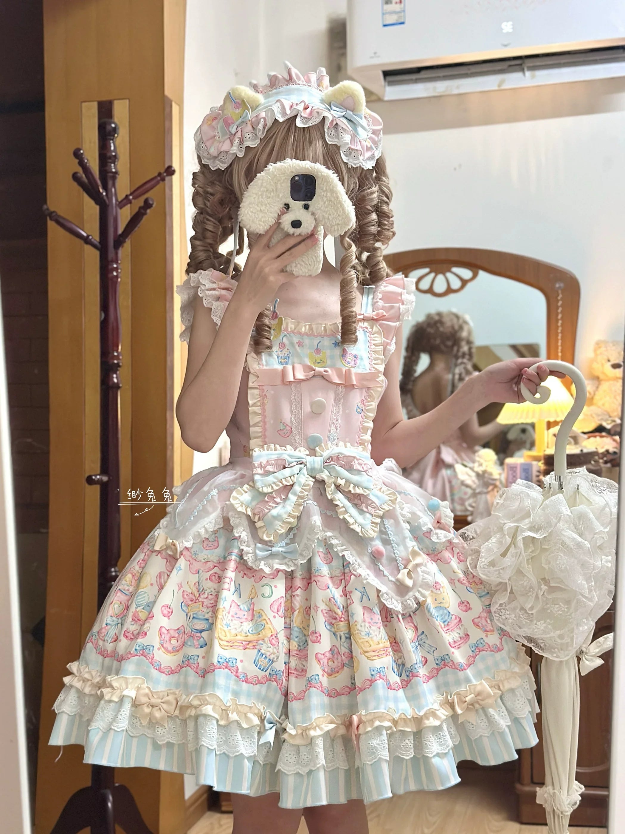 Sweet Cat Fruit Candy - Sweet Lolita Dessert Printed JSK Dress, Bows & Ruffles and Accessories - image 17