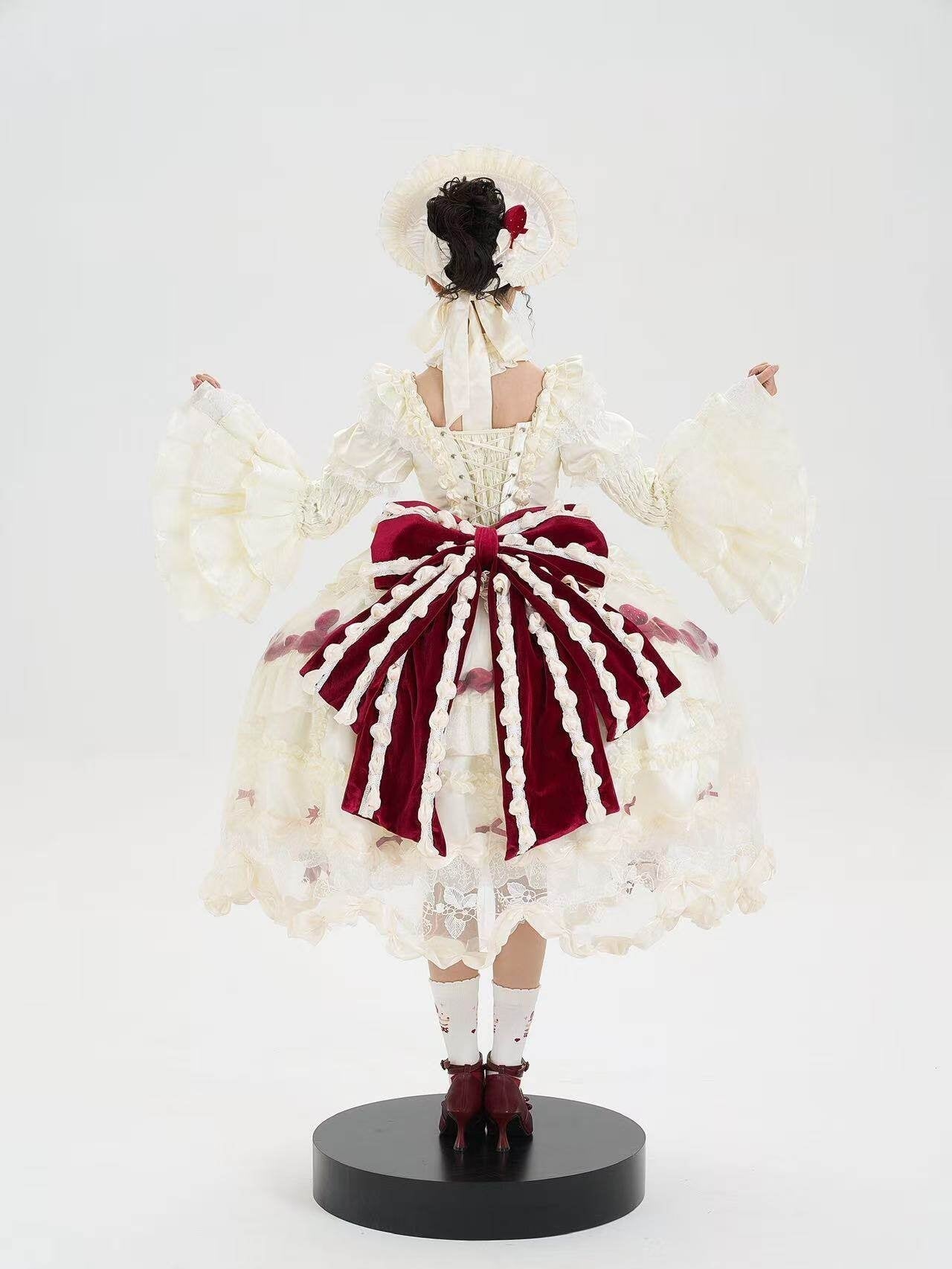 Strawberry Cream Cake White Sweet Lolita Bridal OP Set - image 9