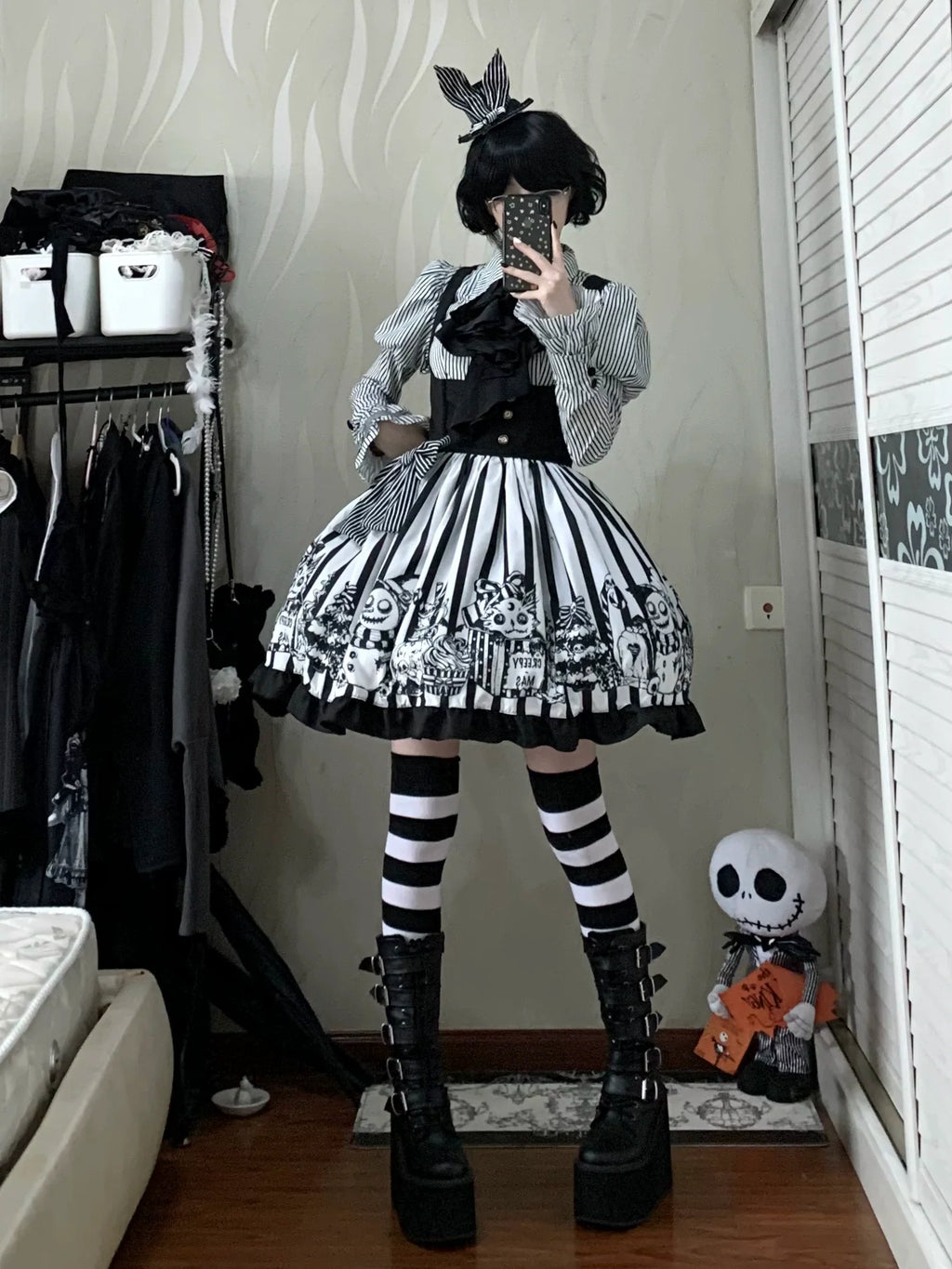 Strange Christmas - Striped Gothic Lolita JSK, Bust Supporting Dress - image 5