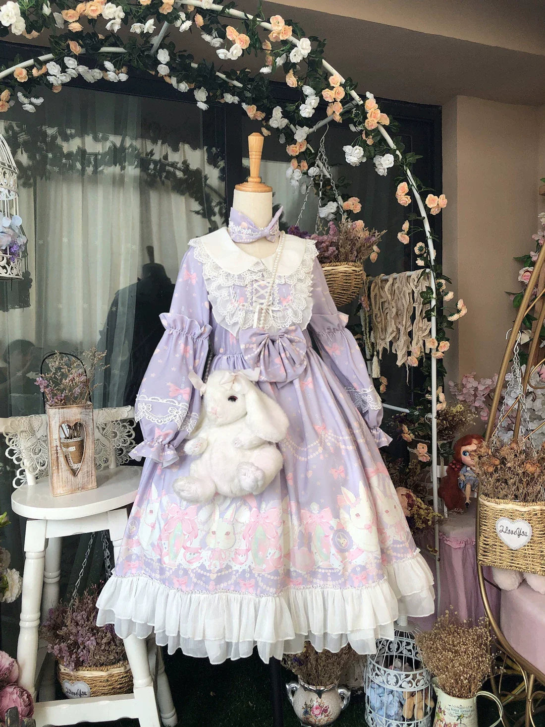 Rabbit Lace Princess Sweet Lolita OP Dress - image 1