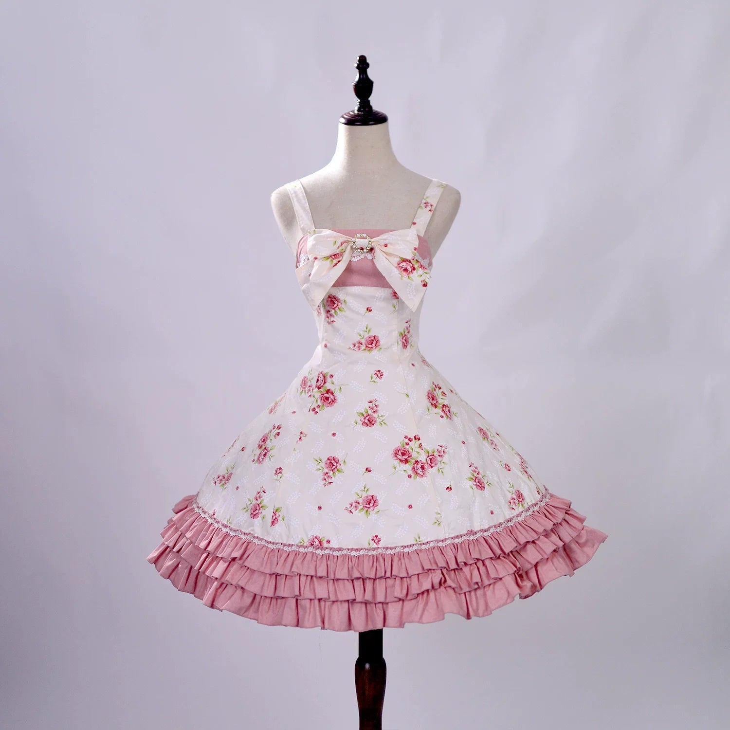 Rose Spring Romance - Cotton Old School Lolita JSK Dress, Floral Print - image 3