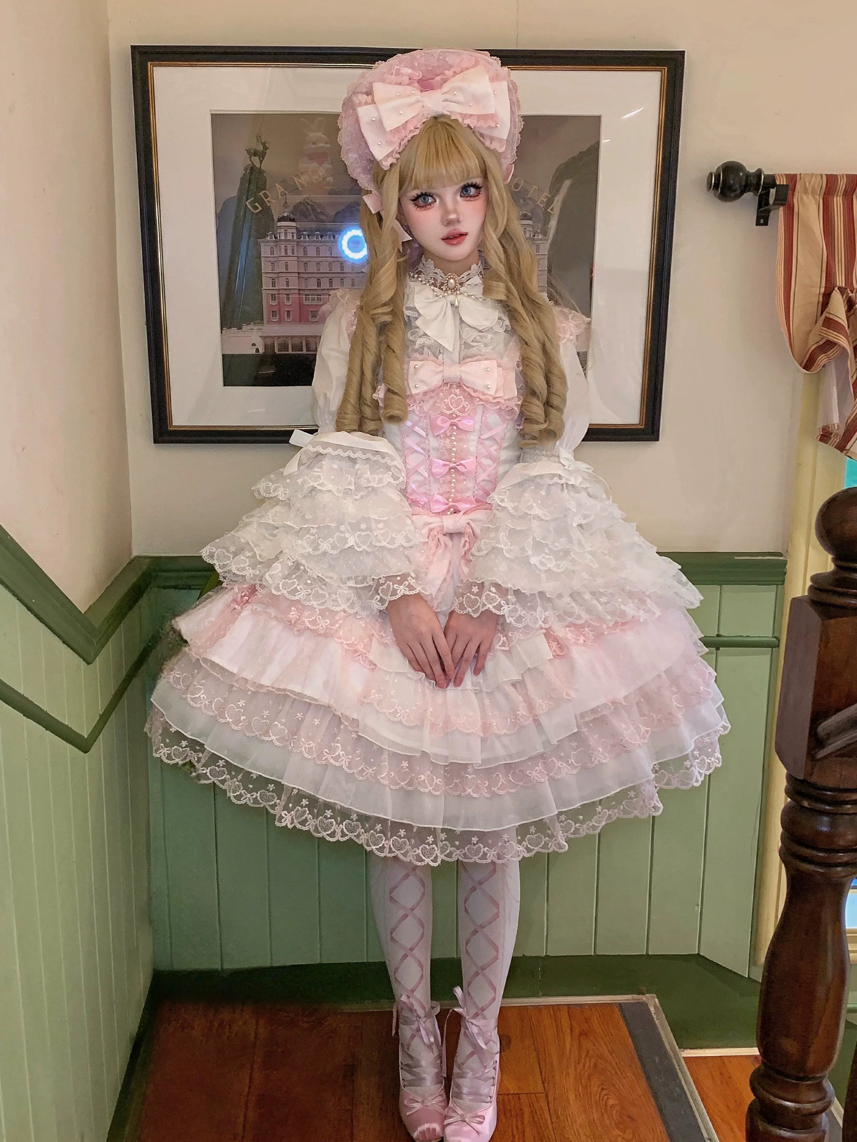 Sugar Girl Love Overture Sweet Lolita Tiered Ruffle JSK and Accessories - image 11