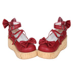 Princess Lolita Platform Shoes, Wood Grain Sole - image 9