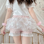 Cotton Lolita Bloomers, Ruffled Hem Cake Safety Shorts - image 19