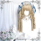 Retro Lolita Wigs Beige Gold Roman Roll Wig - image 3