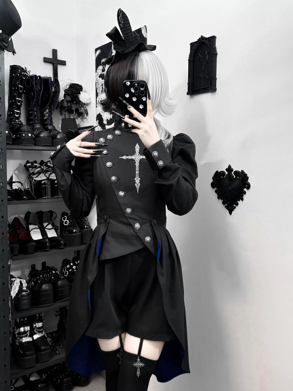 White Night Sonata - Ouji Lolita Embroidery Coat, Detachable Trailing - image 14