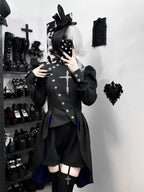 White Night Sonata - Ouji Lolita Embroidery Coat, Detachable Trailing - image 14