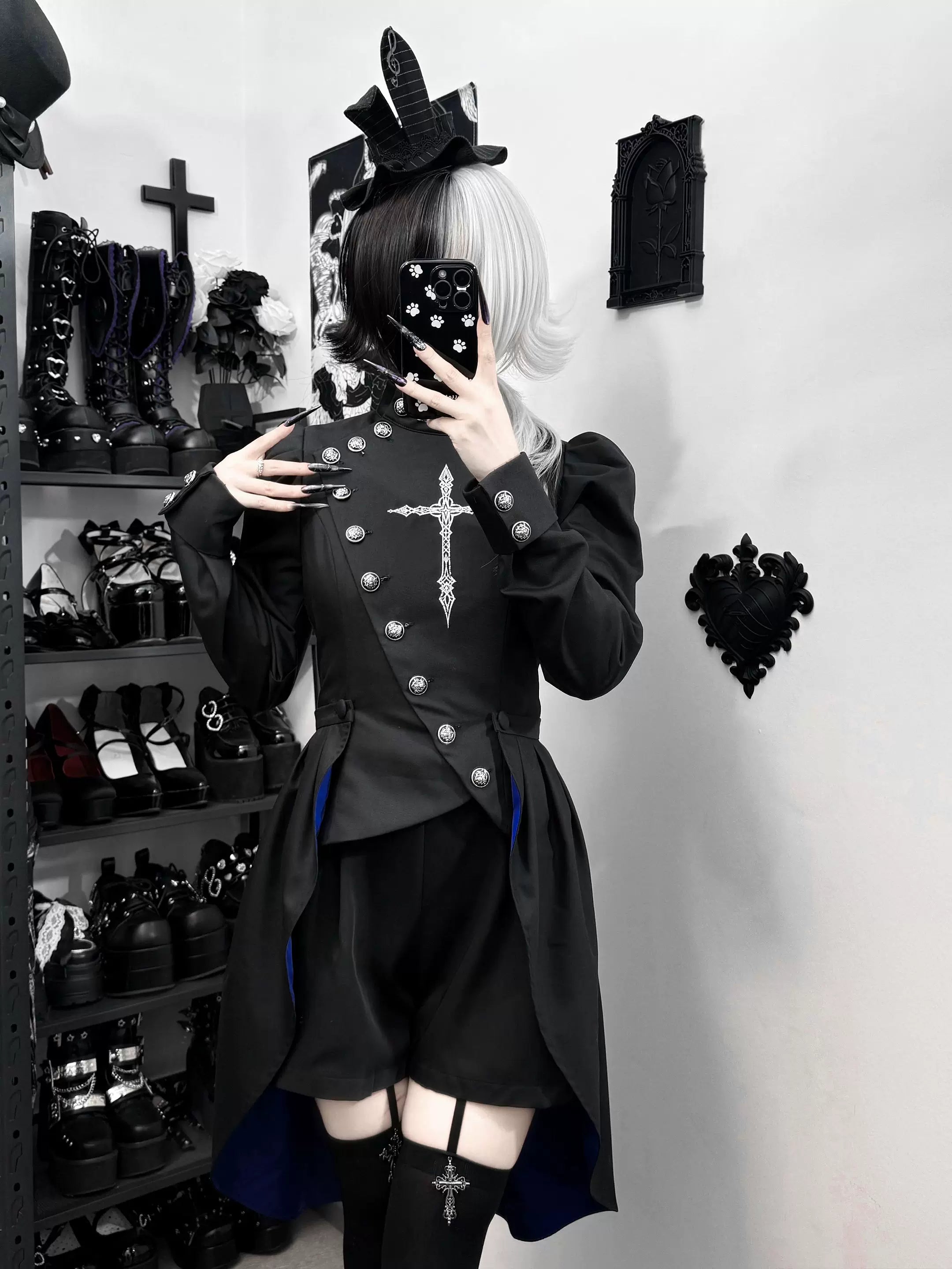 White Night Sonata - Ouji Lolita Embroidery Coat, Detachable Trailing - image 14