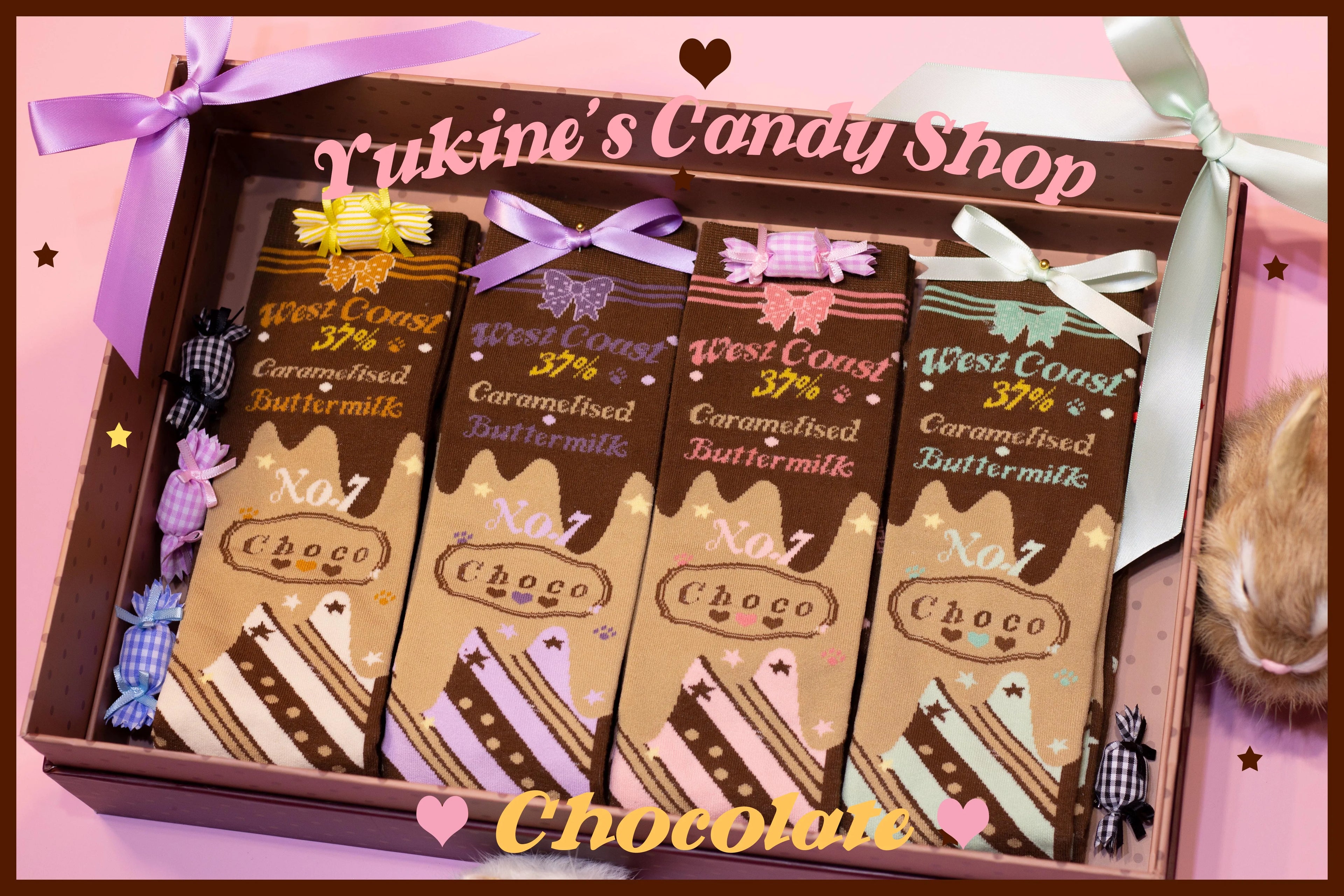 Kawaii Lolita Chocolate Color Cotton Socks - image 14