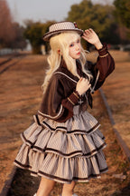 From Afar - Vintage Striped Peppy-Style Lolita JSK & Cape - image 11