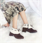Kawaii Winter Lolita Multicolor Ankle Boots - image 8