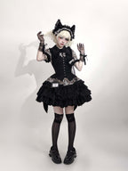 Bengal Cat Gothic Lolita Blouse Vest Skirt and Accessories Set - image 3