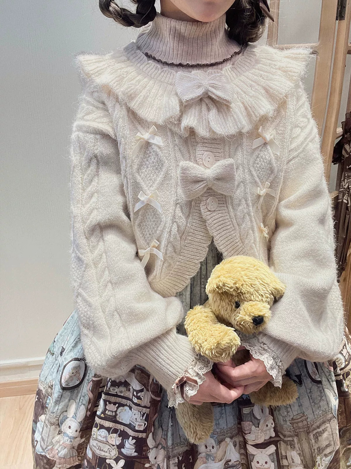 Napoleon Pastry - Sweet Lolita Cardigan, Detachable Bows - image 8