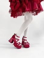 Sakura Oath - Sweet Lolita Chunky Heel, 3D Floral Decoration - image 15