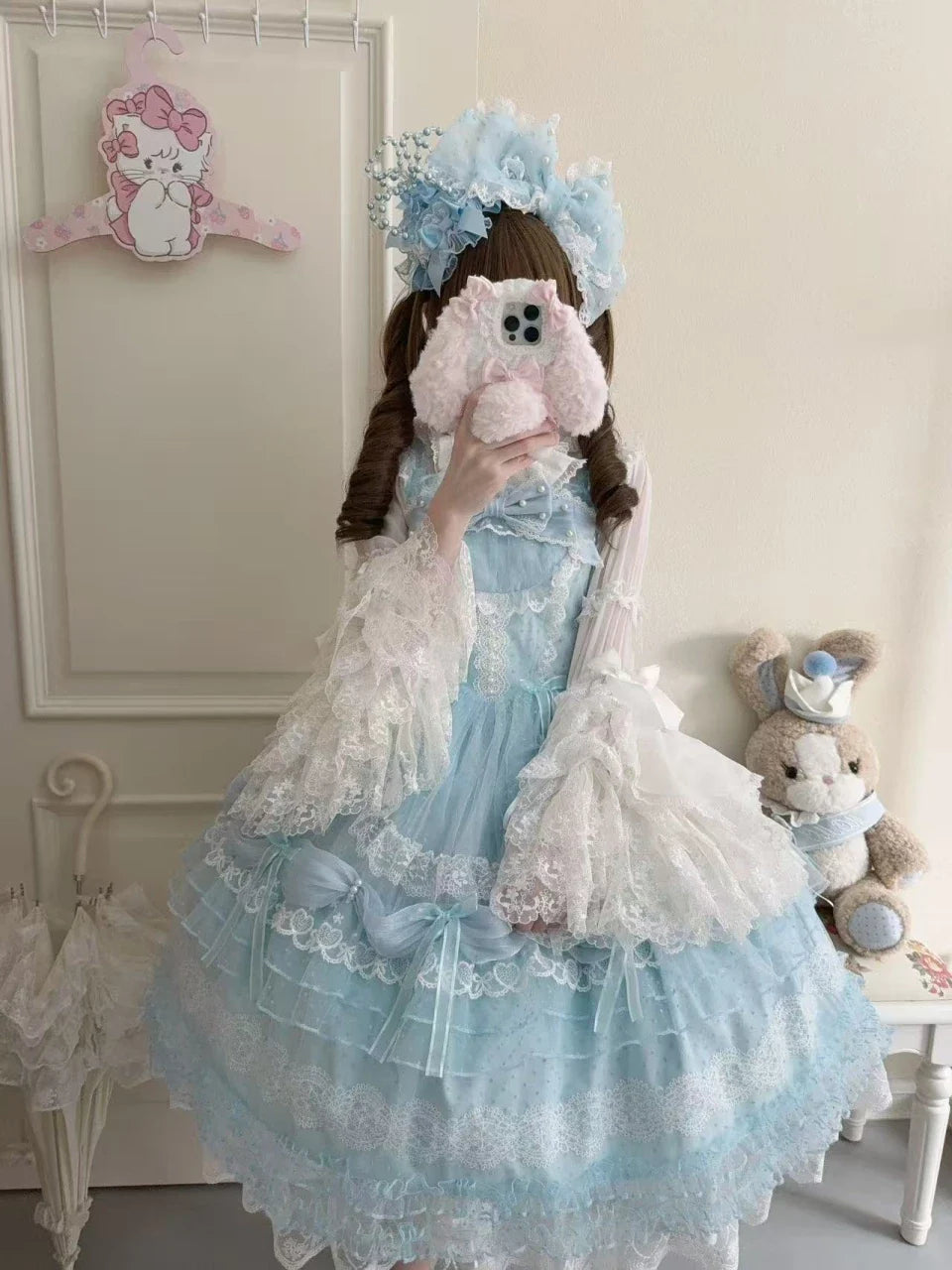 Sugar Knot - Sweet Lolita Chiffon JSK, Tiered Skirt, Doll-Like - image 9