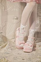 Milky Puff - Sweet Lolita Heels Shoes, Round Toe With Petite Wedge - image 8