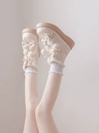 Milk Bear - Winter Lolita Shoes Thick Sole Fleece Snow Boots - image 23