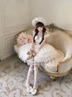 Snow Feather - Wedding Sweet Lolita JSK Dress, Multi-layered Lace Skirt - image 9