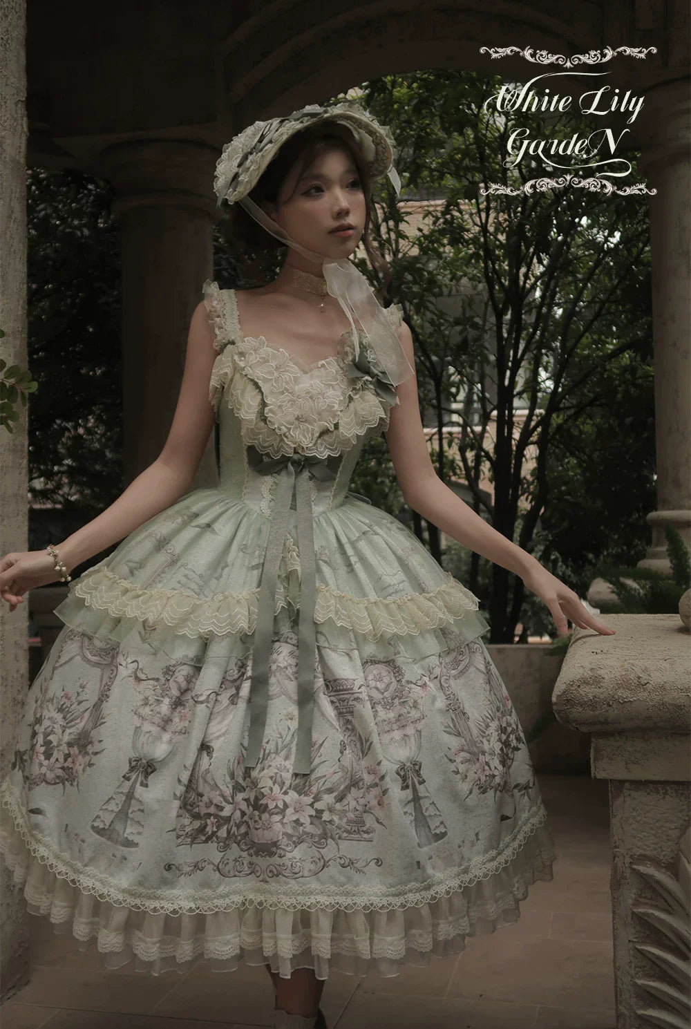 Lily Maiden - Classic Lolita JSK Dress, Lily Embroidery and Accessories - image 10