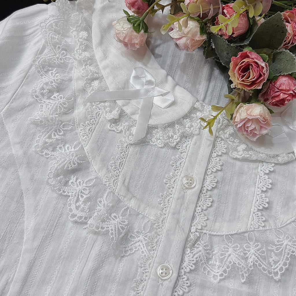 Summer Short Sleeve Cotton Lolita Blouse - image 9