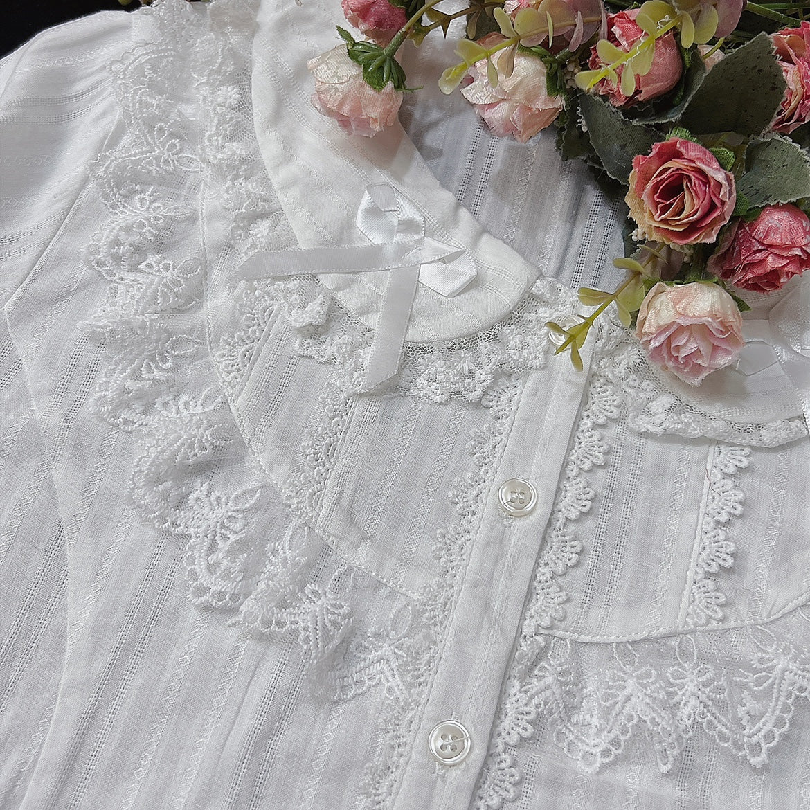 Summer Short Sleeve Cotton Lolita Blouse - image 9