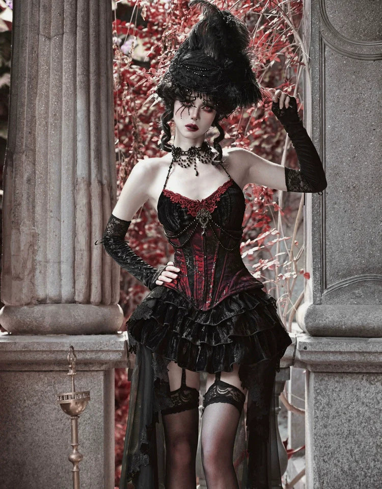 Duchess - Velvet Gothic Lolita Dress, Corset & Skirt - image 11