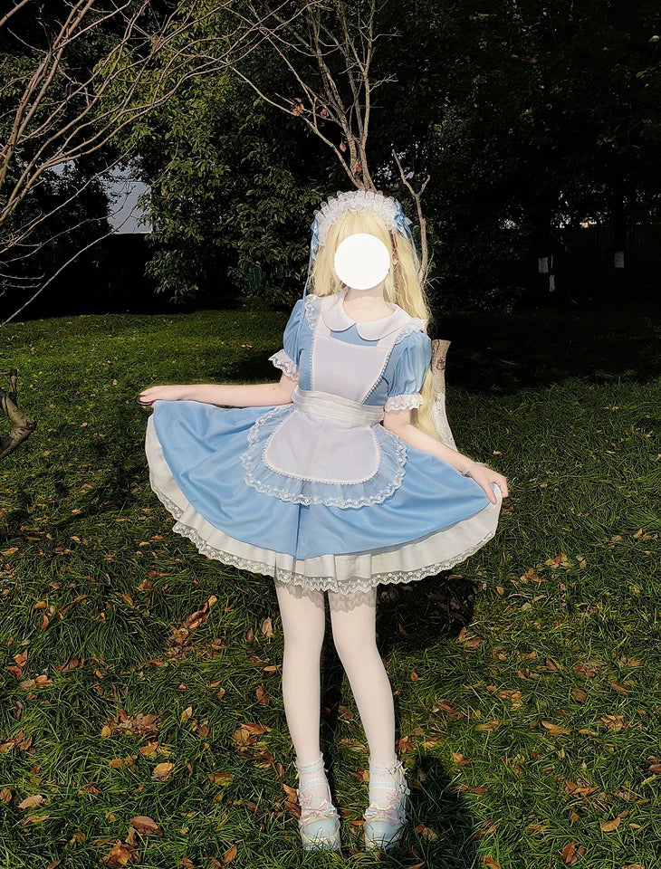 Dream Doll - Plus Size Maid Lolita OP Suit Black and Blue Dress - image 8