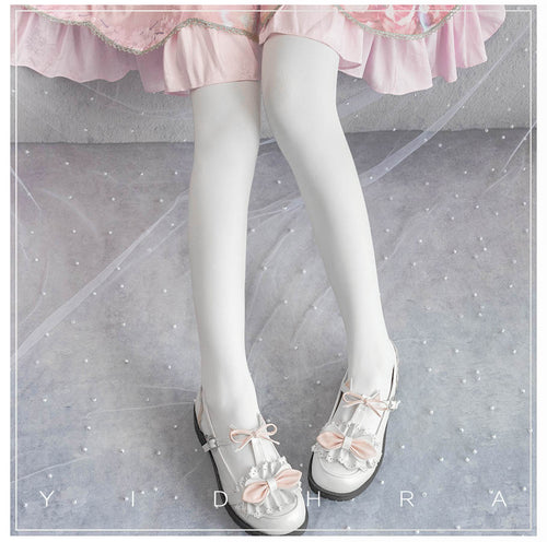120D Daily Lolita Velvet Spring Leggings, Solid Color - image 1